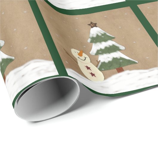 Wrapppapier voor kerstbomen in het land cadeaupapier (Rol Hoek)