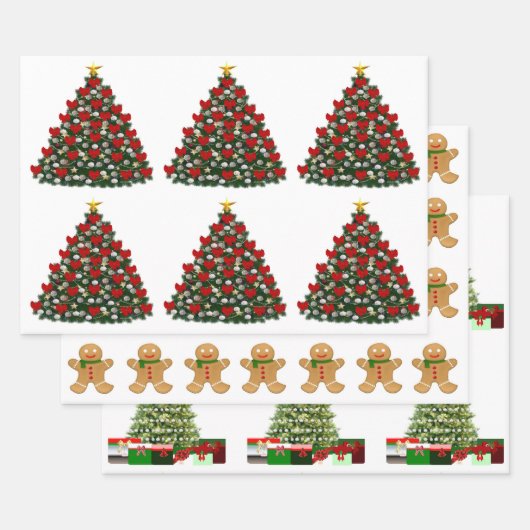 Wrapppapier voor kerstevaluatie inpakpapier vel (Set)