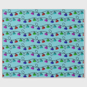 Wrapppapier voor kerstverlichting - blauw cadeaupapier (Vlak)