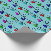 Wrapppapier voor kerstverlichting - blauw cadeaupapier (Hoek)
