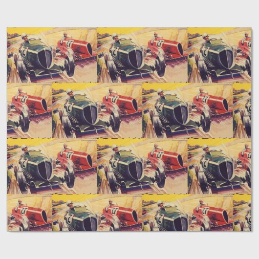 Wrapppapier voor racewagens cadeaupapier (Vlak)