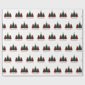Wrapppapier voor rode en groene kerstbomen cadeaupapier (Vlak)