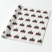 Wrapppapier voor rode en groene kerstbomen cadeaupapier (Uitgerold)