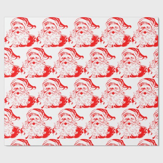 Wrapppapier voor RODE EN WITTE SANTA Cadeaupapier (Vlak)