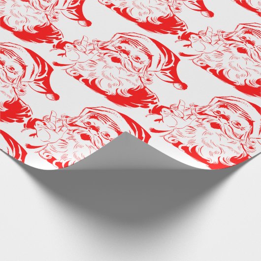 Wrapppapier voor RODE EN WITTE SANTA Cadeaupapier (Hoek)