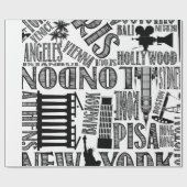 Wrapppapier voor wereldsteden cadeaupapier (Vlak)