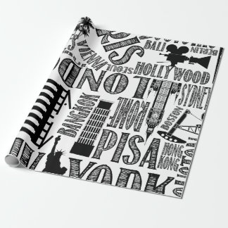 Wrapppapier voor wereldsteden cadeaupapier