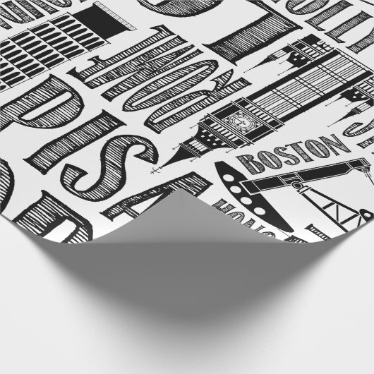 Wrapppapier voor wereldsteden cadeaupapier (Hoek)