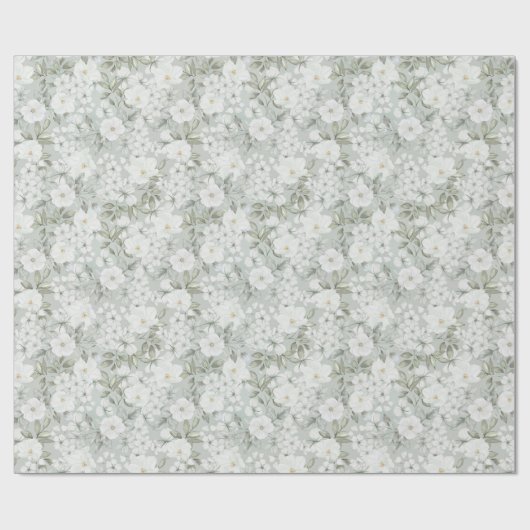 Wrapppapier voor witte rozen cadeaupapier (Vlak)