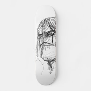 Wrath Anime zwart-wittekening Skateboard