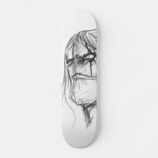 Wrath Anime zwart-wittekening Skateboard (Voorkant)