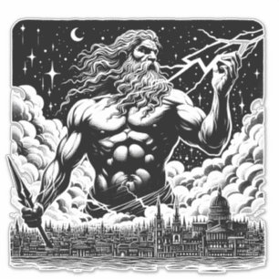 Wrath of Zeus inkt Illustratie Griekse mythologie Sticker