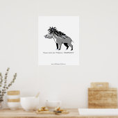 Wratzwijn - Wratvarken - Bedreigd dier - wilde die Poster (Keuken)
