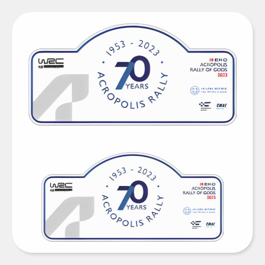 WRC ACROPOLIS RALLY GRIEKENLAND autosport Autoraci Vierkante Sticker (Voorkant)