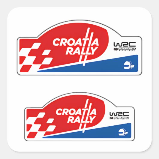 WRC Kroatië Rally Championship auto racen Vierkante Sticker (Voorkant)