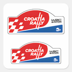 WRC Kroatië Rally Championship auto racen Vierkante Sticker