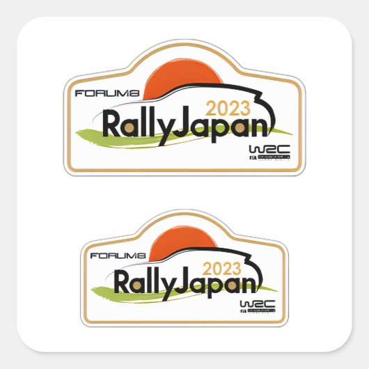 WRC Rally Japan auto racen autosport Kampioenschap Vierkante Sticker (Voorkant)