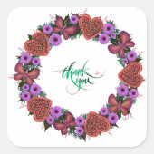 Wreatding Wedding Flowers Floral Arrangement Posta Vierkante Sticker (Voorkant)
