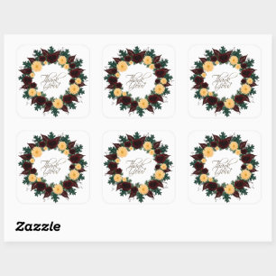 Wreatding Wedding Flowers Floral Arrangement Posta Vierkante Sticker