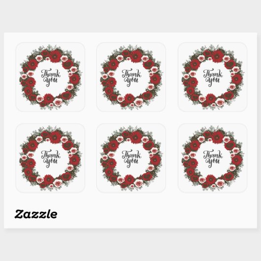 Wreatding Wedding Flowers Floral Arrangement Posta Vierkante Sticker (Vel)