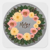 Wreatding Wedding Flowers Floral Arrangement Posta Vierkante Sticker (Voorkant)