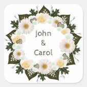 Wreatding Wedding Flowers Floral Arrangement Posta Vierkante Sticker (Voorkant)