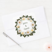 Wreatding Wedding Flowers Floral Arrangement Posta Vierkante Sticker (Envelop)