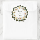 Wreatding Wedding Flowers Floral Arrangement Posta Vierkante Sticker (Tas)