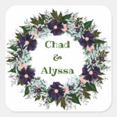 Wreatding Wedding Flowers Floral Arrangement Posta Vierkante Sticker (Voorkant)