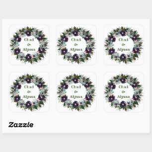 Wreatding Wedding Flowers Floral Arrangement Posta Vierkante Sticker