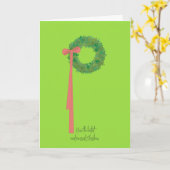 Wreate and Ribbon Holiday Card Kaart (Gele Bloem)
