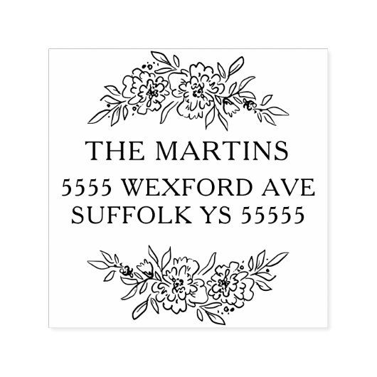 Wreate botanisch adres  zelfinktende stempel (Design)