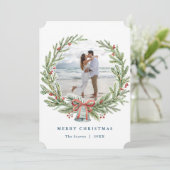 Wreate kerstfotokaart kaart (Staand voorkant)