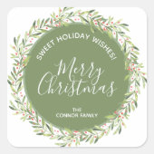 Wreate kersthomemade Holiday Baking Small Vierkante Sticker (Voorkant)