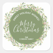 Wreate kersthomemade Holiday Baking Vierkante Sticker (Voorkant)