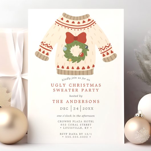 Wreate Tacky Ugly KerstSweater Party Kaart