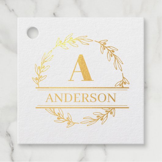 Wreated Custom Name Initiaal Monogram Bedankjes Labels (Voorkant)