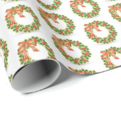 Wreated Pattern country kerstwrapping paper Cadeaupapier (Rol Hoek)