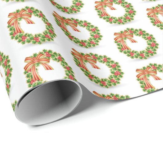 Wreated Pattern country kerstwrapping paper Cadeaupapier (Rol Hoek)