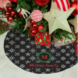 Wreatemonogram Jouw naam zwart & witte sneeuwvlokk Kerstboom Rok