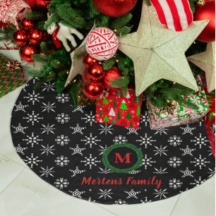 Wreatemonogram Jouw naam zwart & witte sneeuwvlokk Kerstboom Rok