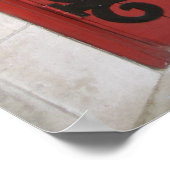 Wreaten op rode klepafdruk poster (Hoek)