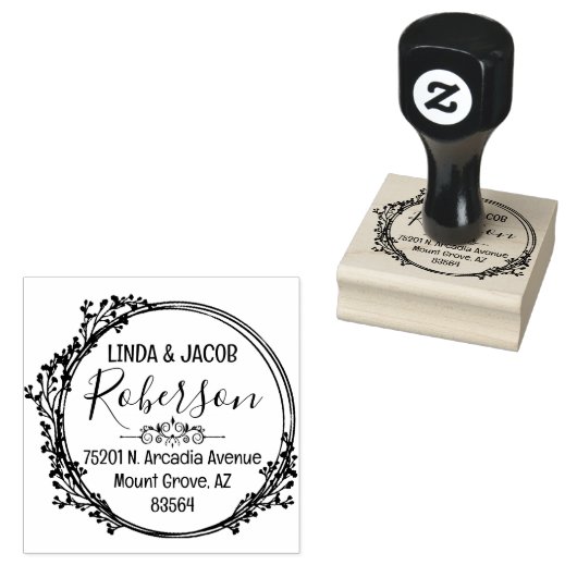 Wreatepaar retouradres rubberstempel (Gestempeld)
