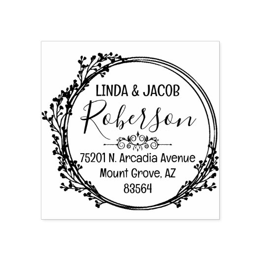 Wreatepaar retouradres rubberstempel (Afrduk)