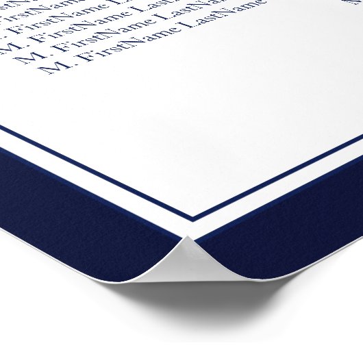 Wreater Anchor Monogram Navy Wedding Seating Chart Poster (Hoek)