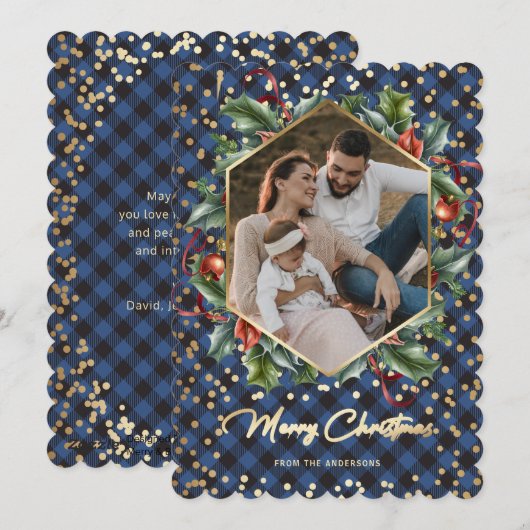 Wreater Blue Buffalo Pset met kerstkaarten Feestdagenkaart (Voorkant / Achterkant)