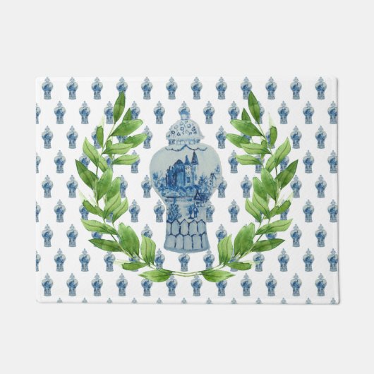 Wreater Blue & White Ginger Jar Deurmat (Voorkant)