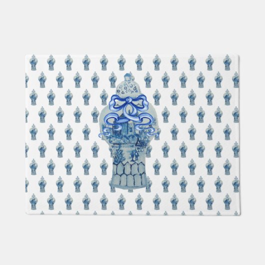 Wreater Blue & White Ginger Jar Deurmat (Voorkant)