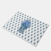 Wreater Blue & White Ginger Jar Deurmat (Schuin)