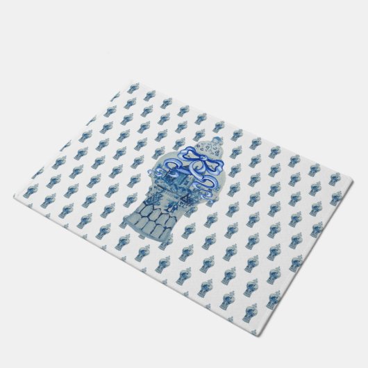 Wreater Blue & White Ginger Jar Deurmat (Schuin)